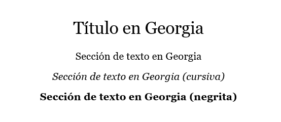Ejemplo de texto para Georgia