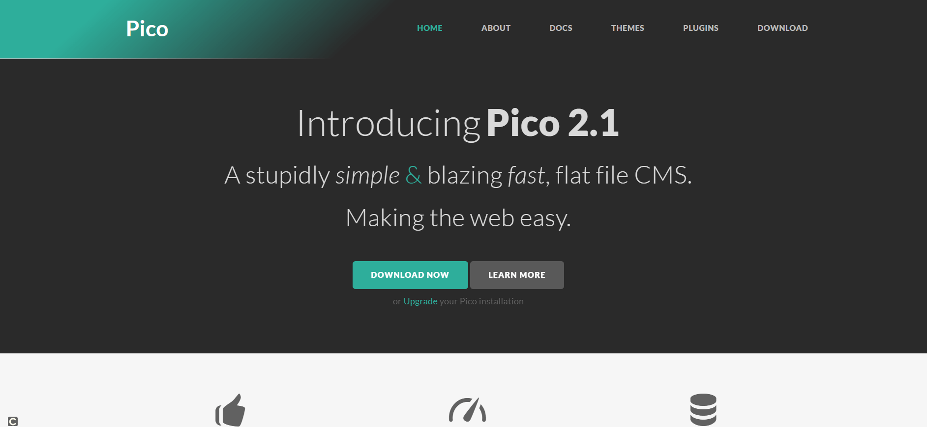 Página de inicio del proyecto Pico