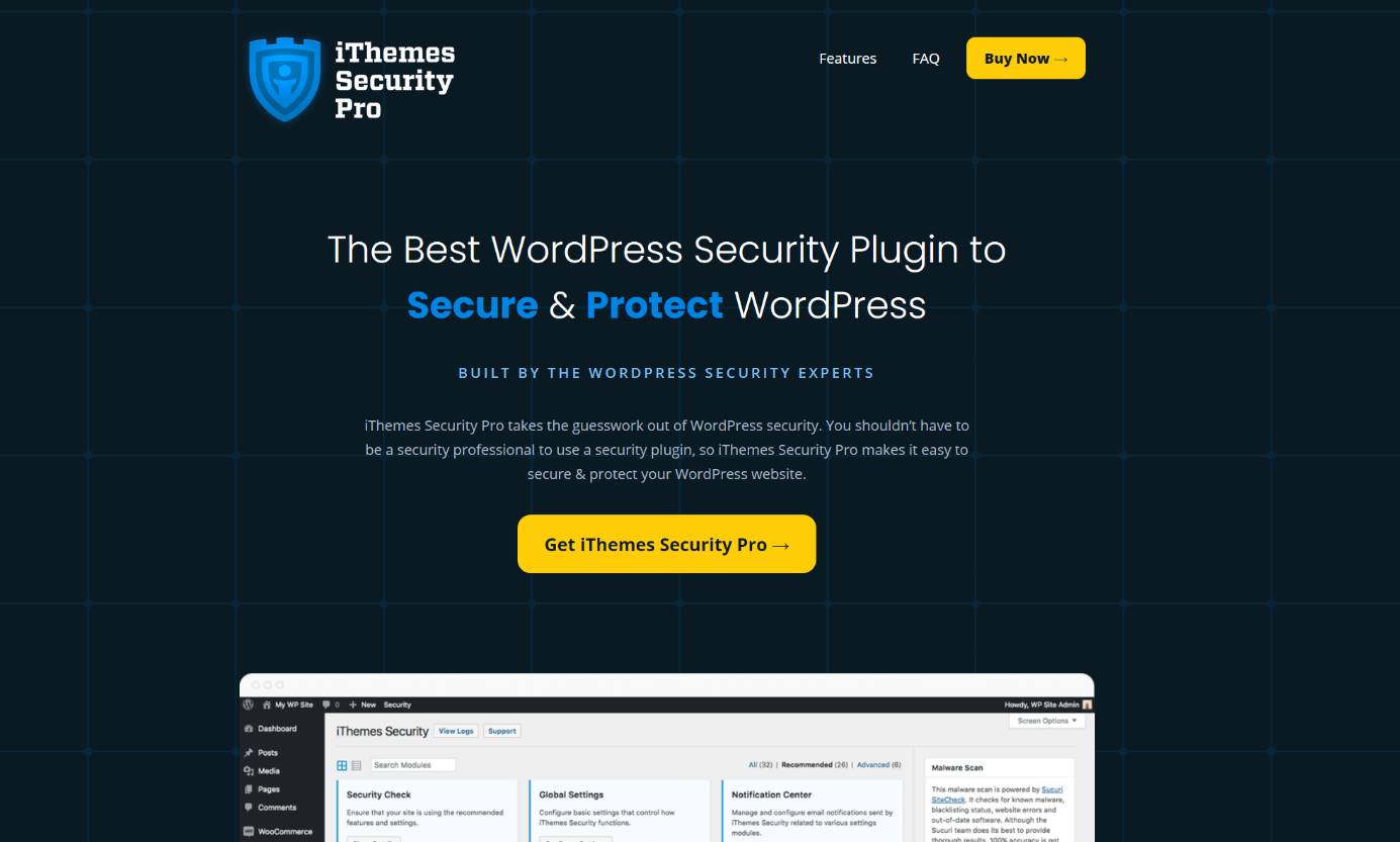 Página web iThemes Security Pro