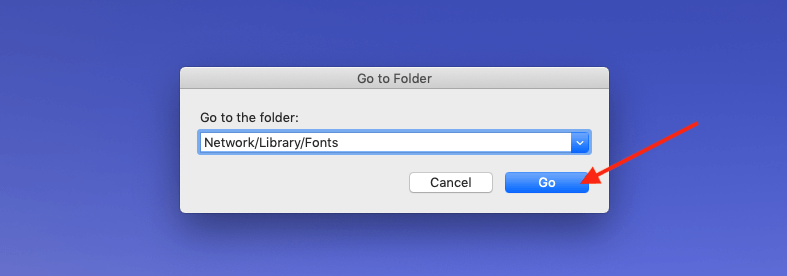 Instalar fuentes en Mac: abrir la carpeta de tipos de letra