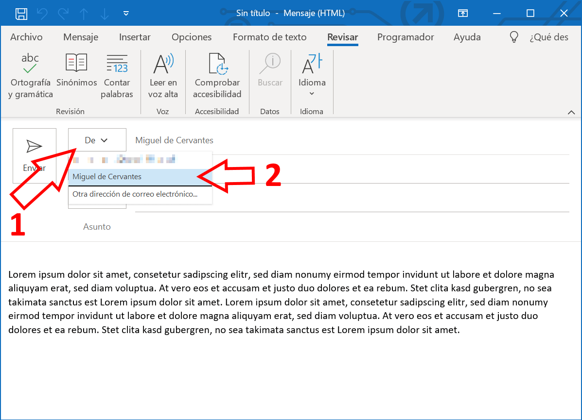 Cambiar remitente de Outlook: cambiar la cuenta del remitente en Outlook 