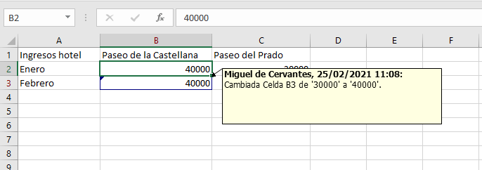 Excel: forma de resaltar los cambios