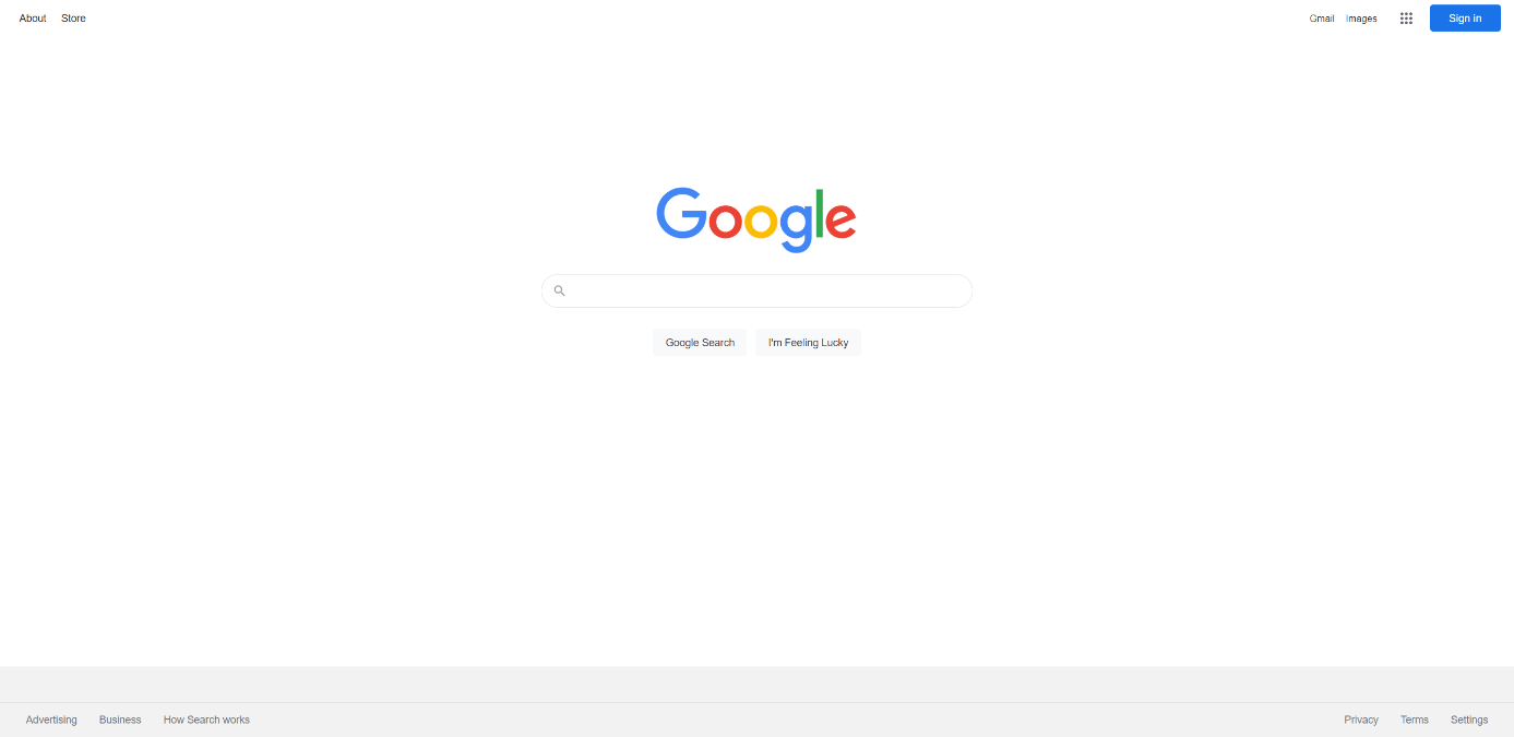 Página de inicio de Google