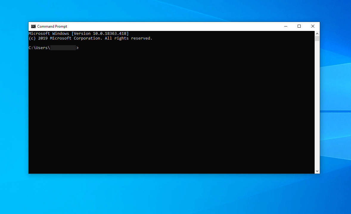 Captura de pantalla del símbolo del sistema de Windows