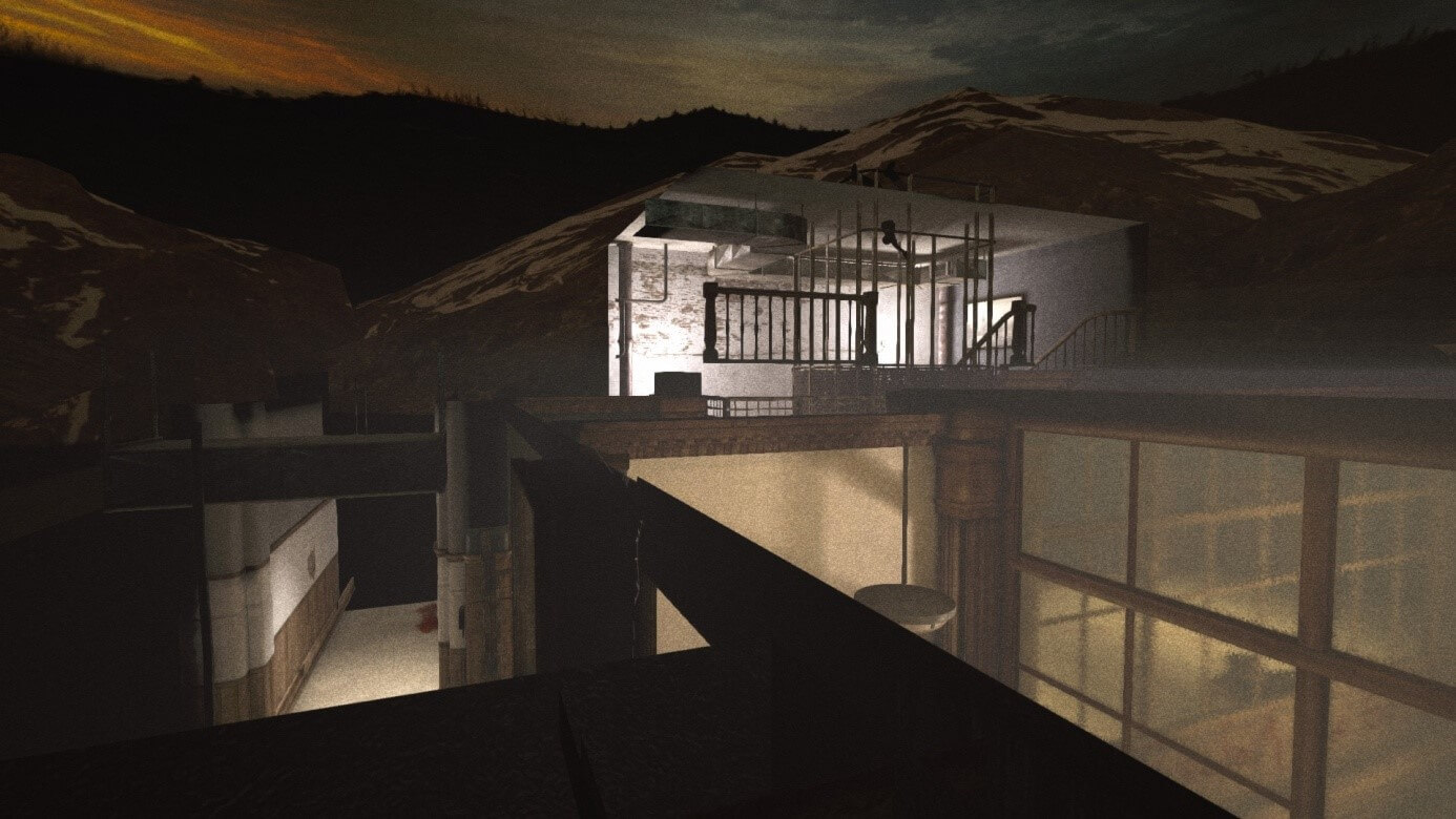 Glitch en la pared y en el techo del juego Outlast (2014)