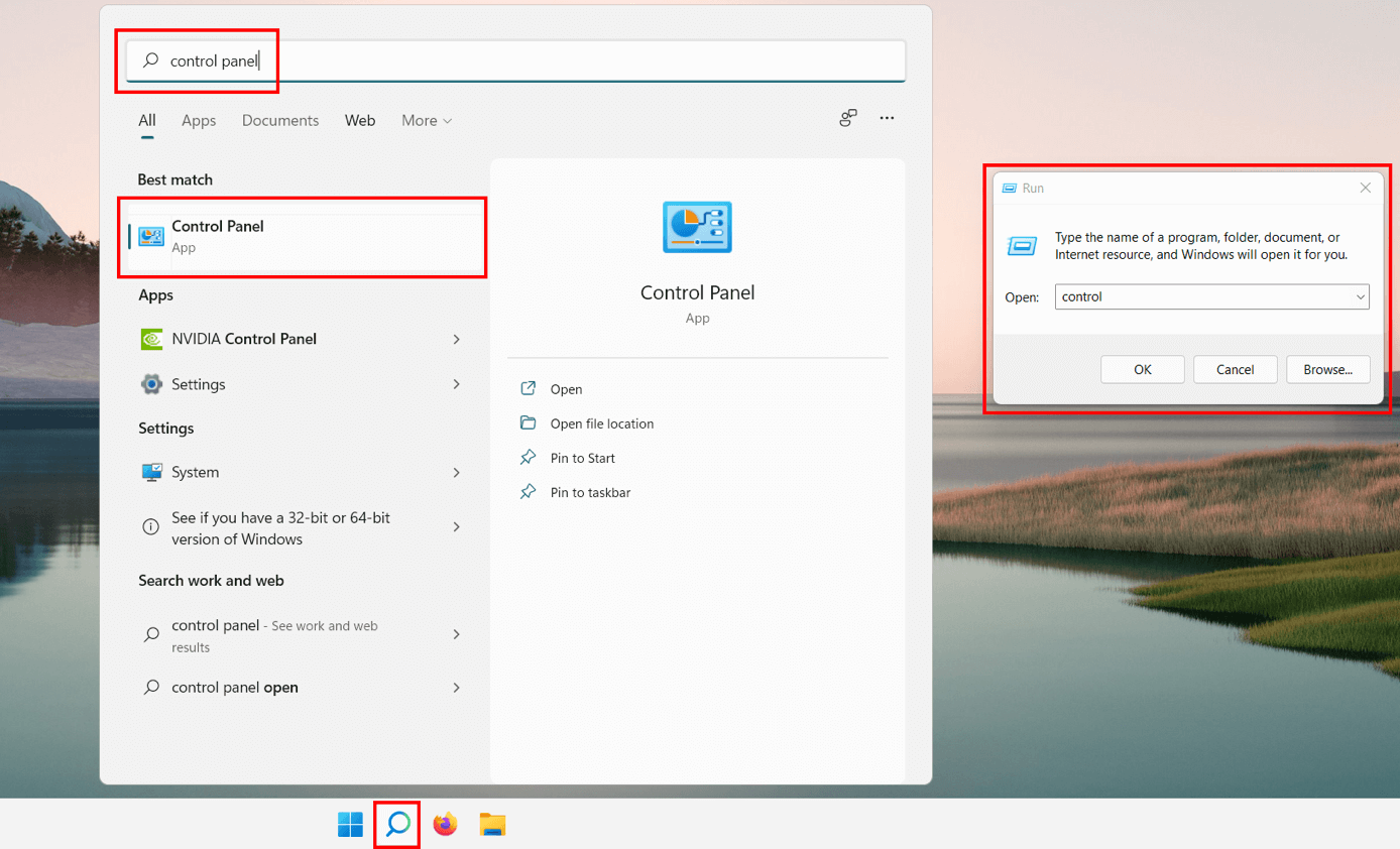 Windows 11: Búsqueda del “Panel de control”
