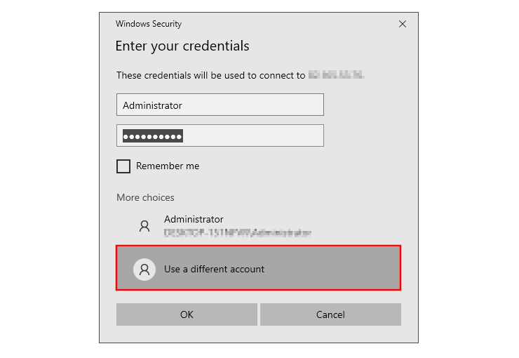 Windows-Remote: introducir información de registro