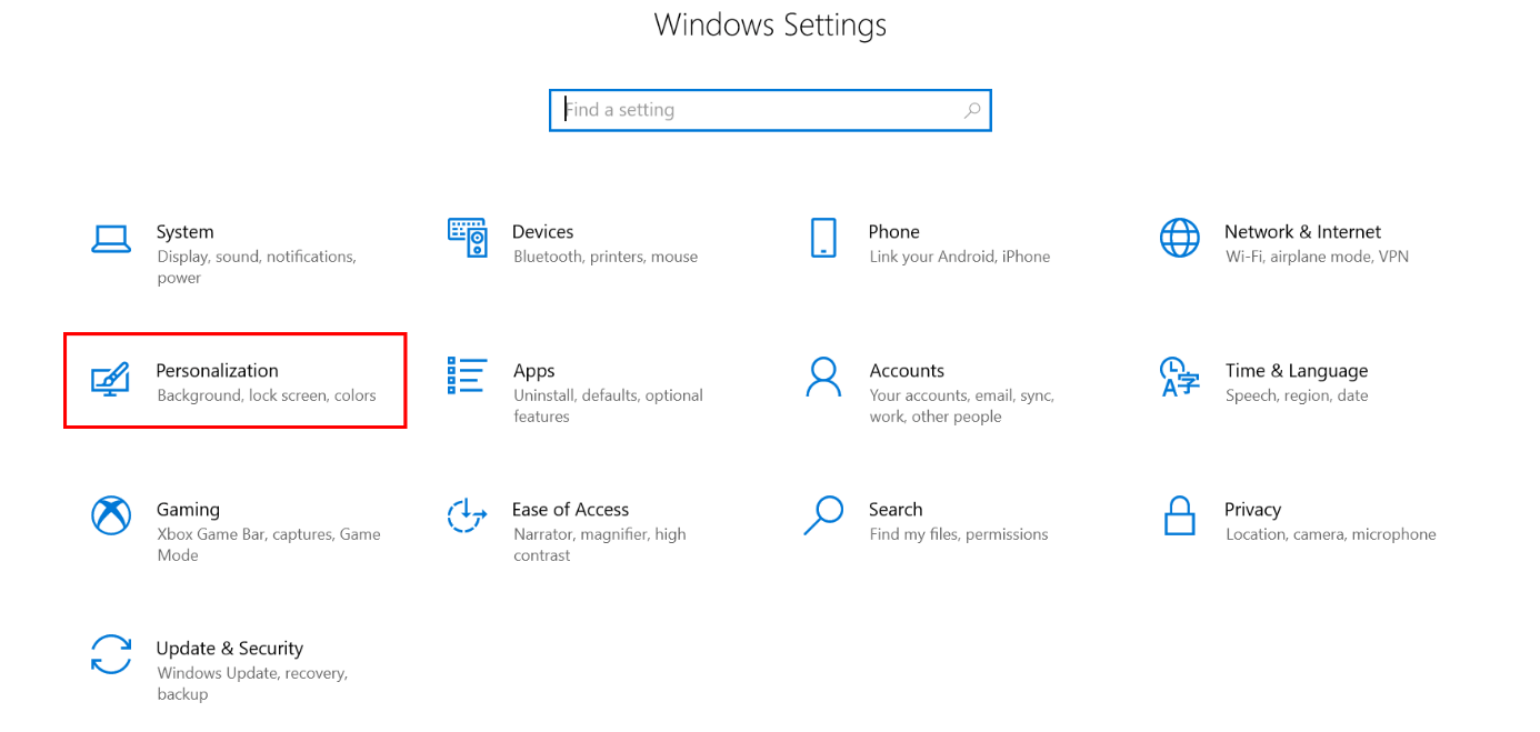 Configuración de Windows 10: vista general
