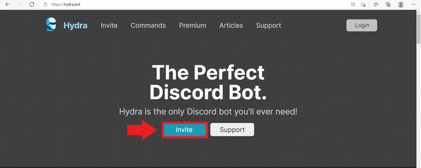 Haz clic en “Invite” para añadir el bot de música a tu servidor de Discord