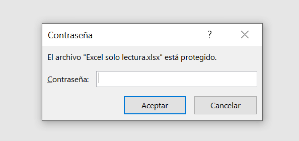 Excel: contraseña para archivos protegidos por el modo de solo lectura