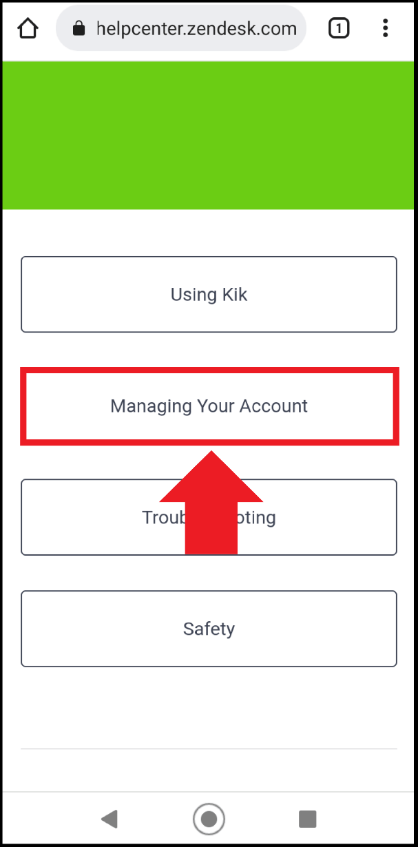 Ve a “Managing your account” para acceder a otros ajustes