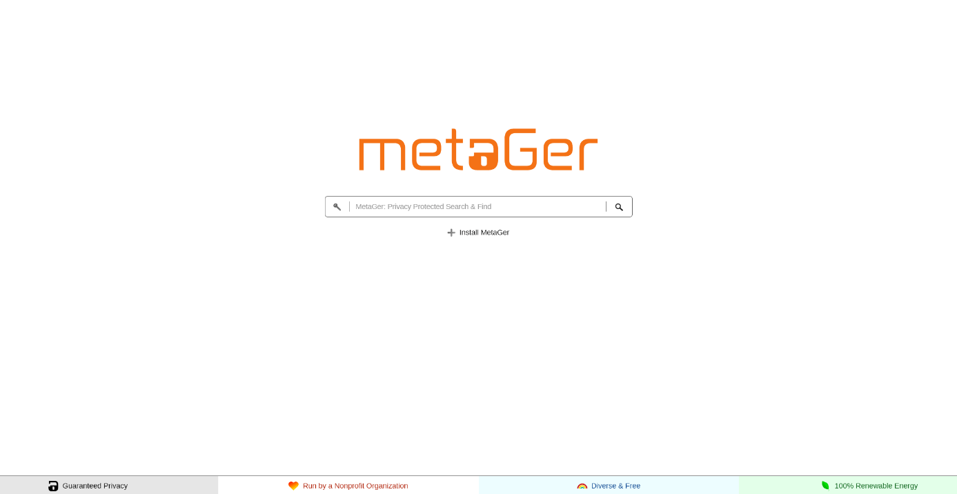Vista de los resultados de búsqueda en MetaGer