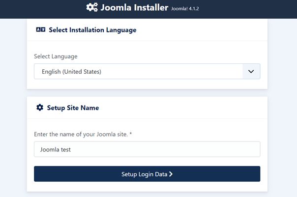 Instalación web de Joomla en el navegador
