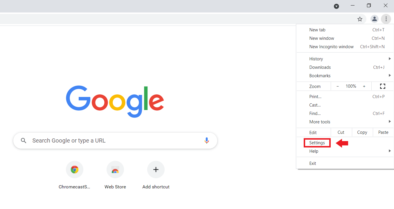 Abre el buscador de Chrome, haz clic en el símbolo de los tres puntos que se encuentra arriba a la derecha y después en “Configuración”