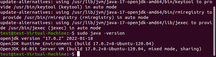 Ubuntu 20.04: comprobación de la versión de Java en el terminal