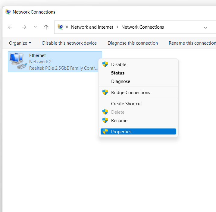 Windows 11: seleccionar el adaptador de red