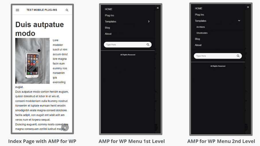 Una página web vista desde un móvil con el plugin AMP para WP de WordPress instalado
