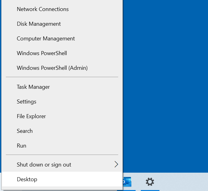 Windows 10: menú vínculo rápido