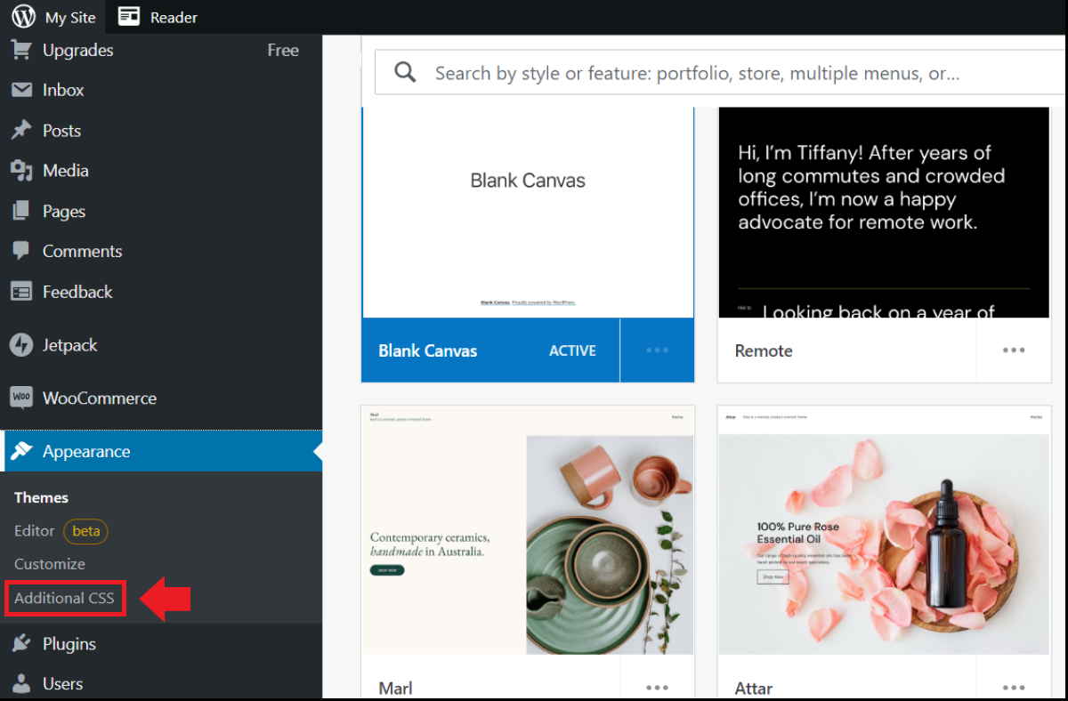 La opción “CSS adicional” para editar páginas de productos