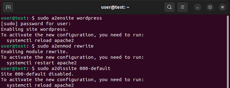 Terminal de Ubuntu: activar y desactivar los módulos y las páginas