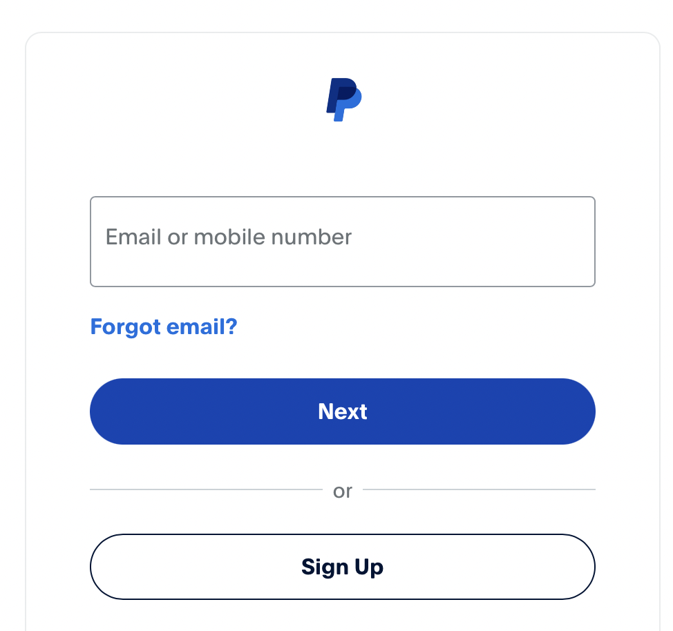 PayPal: menú de inicio de sesión Imagen: PayPal: menú de inicio de sesión
