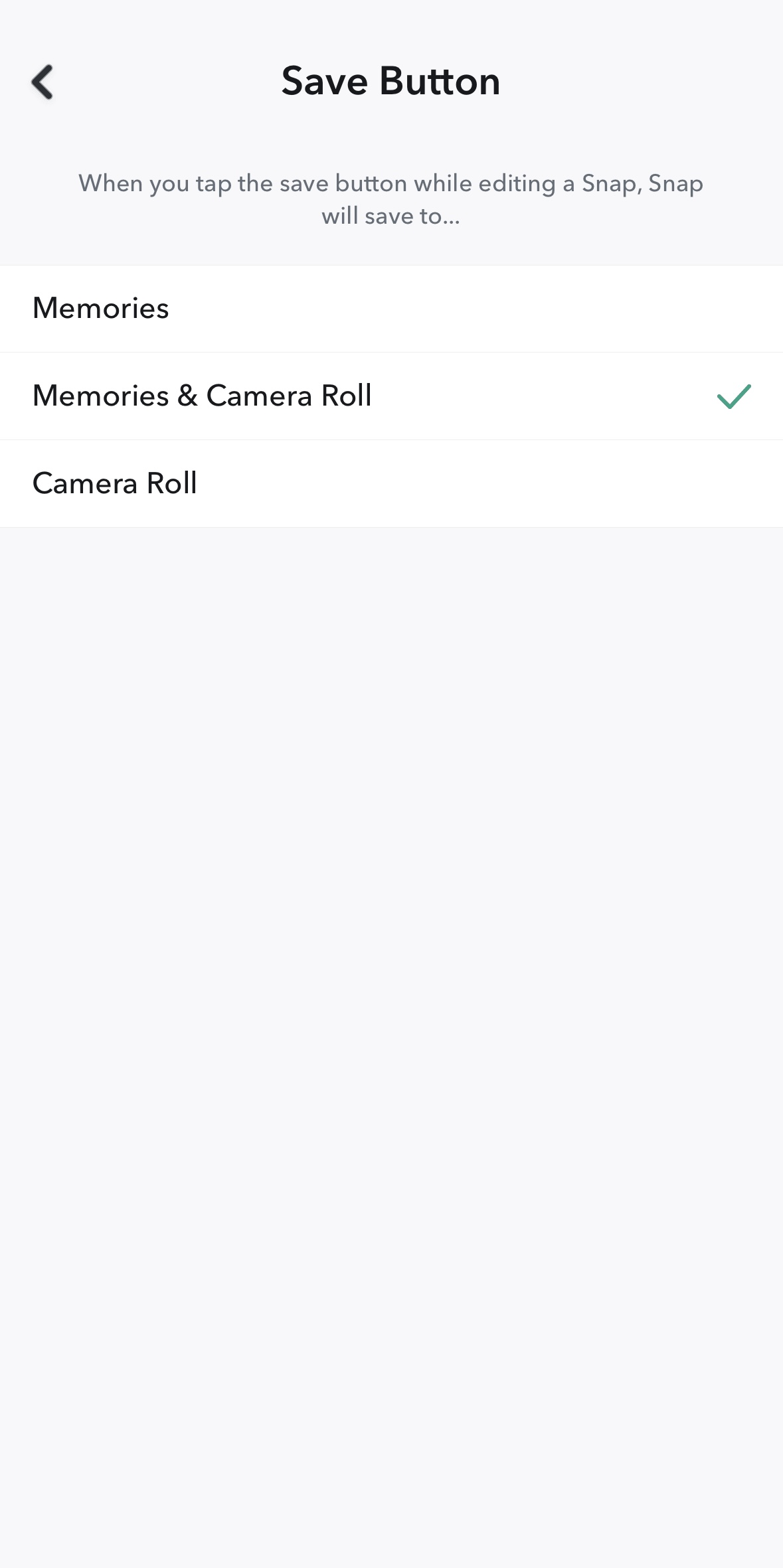Opciones de almacenamiento para tus Snaps Opciones de almacenamiento para tus Snaps