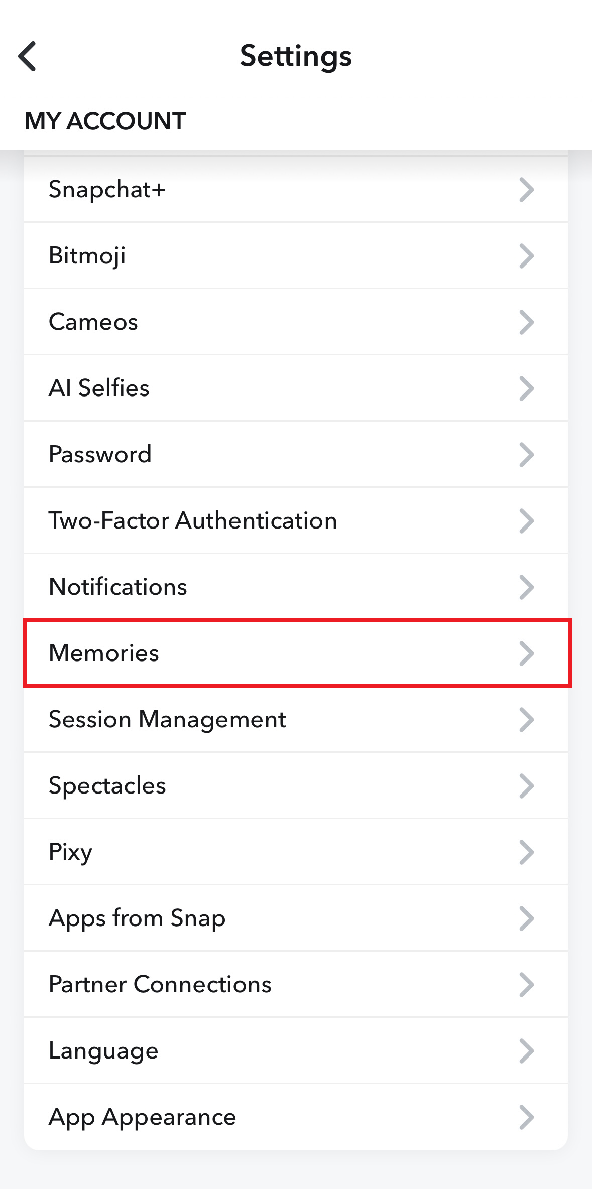 Configuración de “Recuerdos” (Memories) en Snapchat Configuración de “Recuerdos” (Memories) en Snapchat