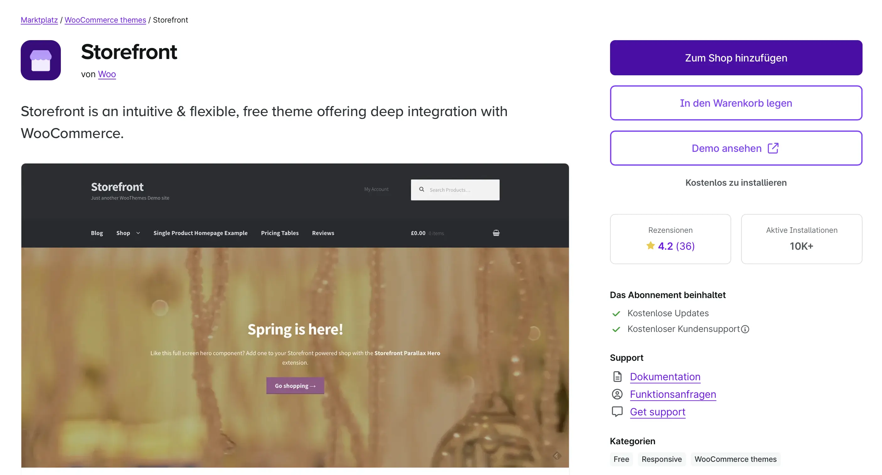 Imagen: Vista de tienda con el tema Storefront de WooCommerce