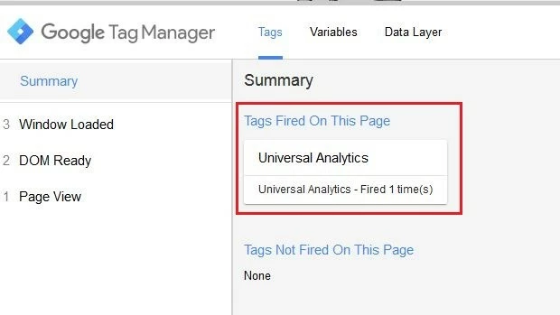 Consola de Google Tag Manager: resumen