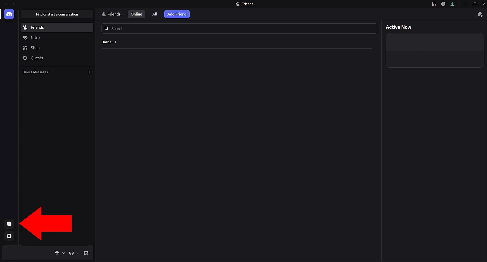 Haz clic en el símbolo de más en Discord Imagen: Haz clic en el símbolo de más en Discord