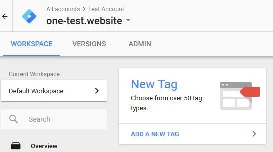 Google Tag Manager: área de trabajo