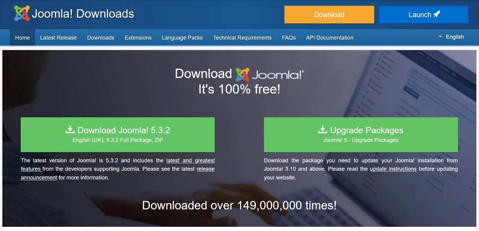 Página de inicio de Joomla Imagen: Página de inicio de Joomla