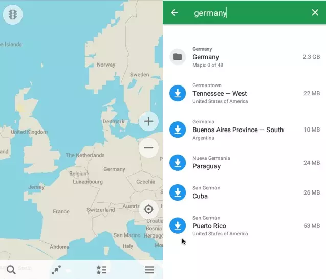 Imagen: Maps.me: función de búsqueda interna de mapas
