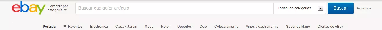 Barra de búsqueda de eBay