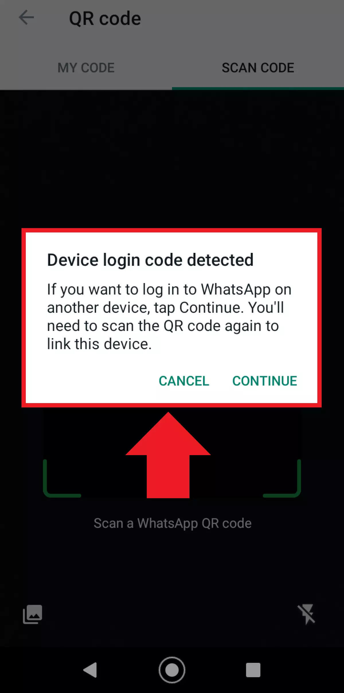 Imagen: El escáner QR en los ajustes de WhatsApp