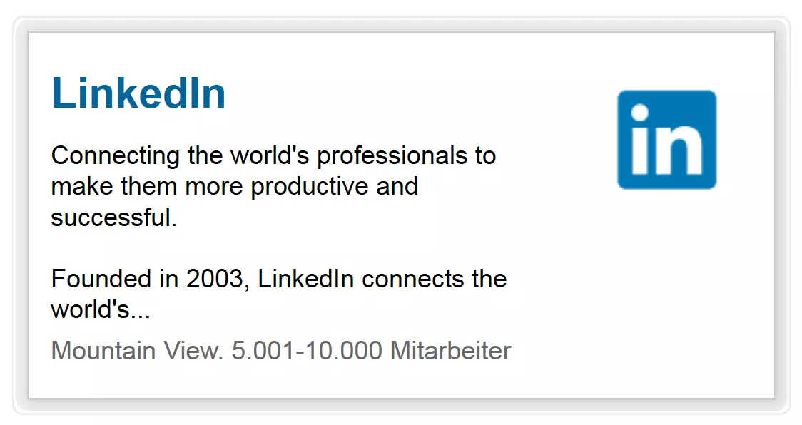 Imagen: Widget Company Profile de LinkedIn