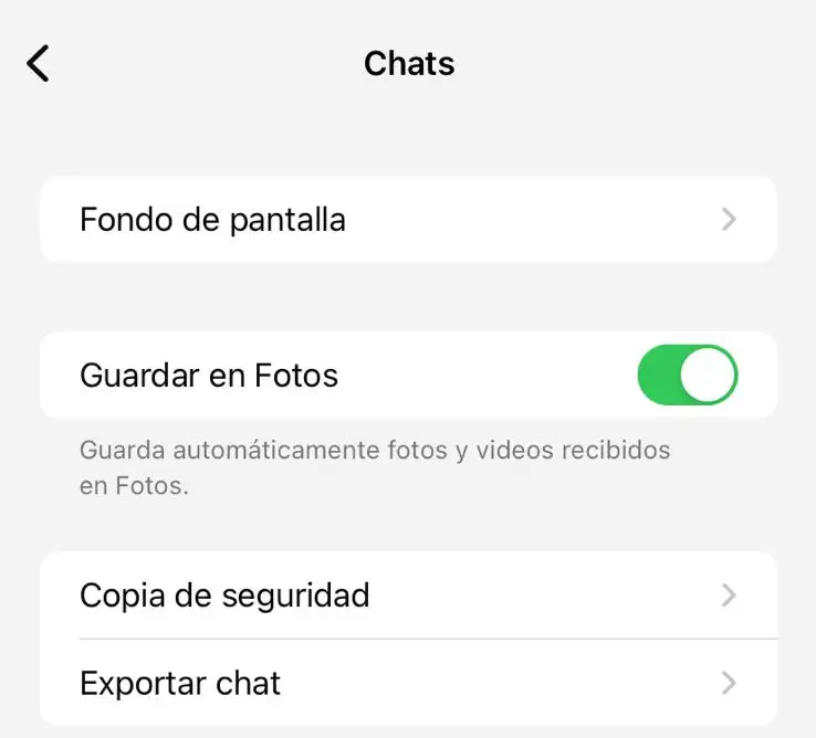 Captura de pantalla del iPhone en la que se destaca la opción “Guardar en Fotos” Imagen: Captura de pantalla del iPhone en la que se destaca la opción “Guardar en Fotos”
