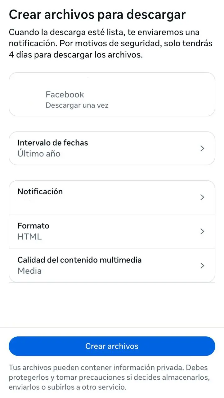 Facebook: crear archivos para descargar Imagen: Facebook: crear archivos para descargar