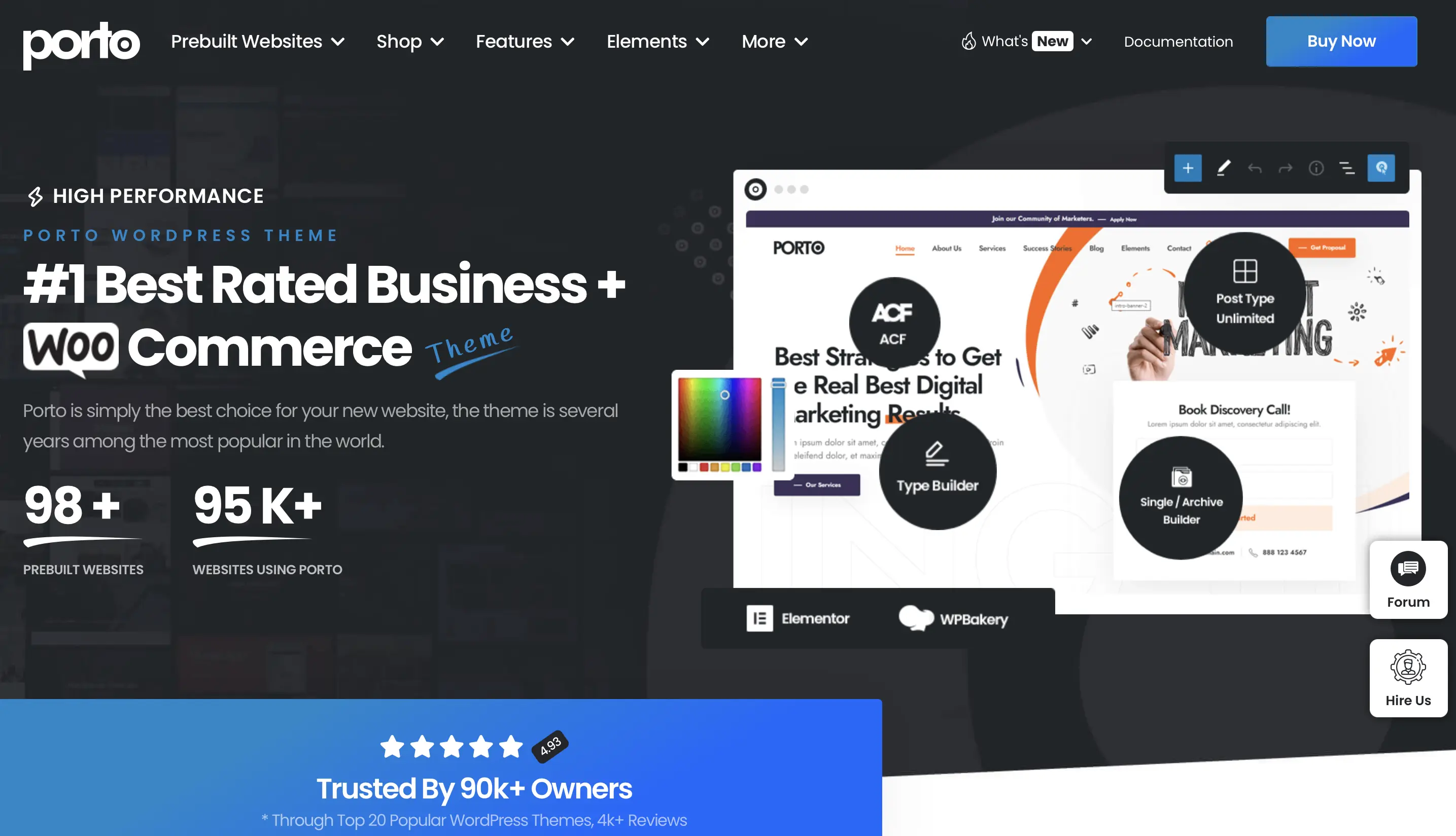 Imagen: Página de inicio de la plantilla Porto de WooCommerce