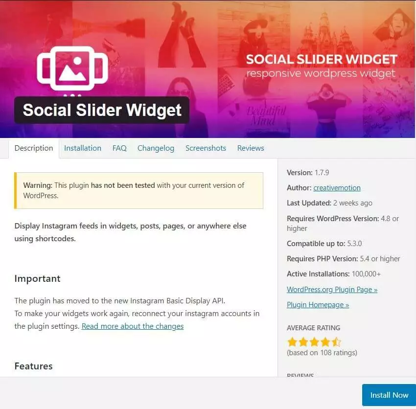 Imagen: Social Slider Widget el Widget de Instagram para WordPress