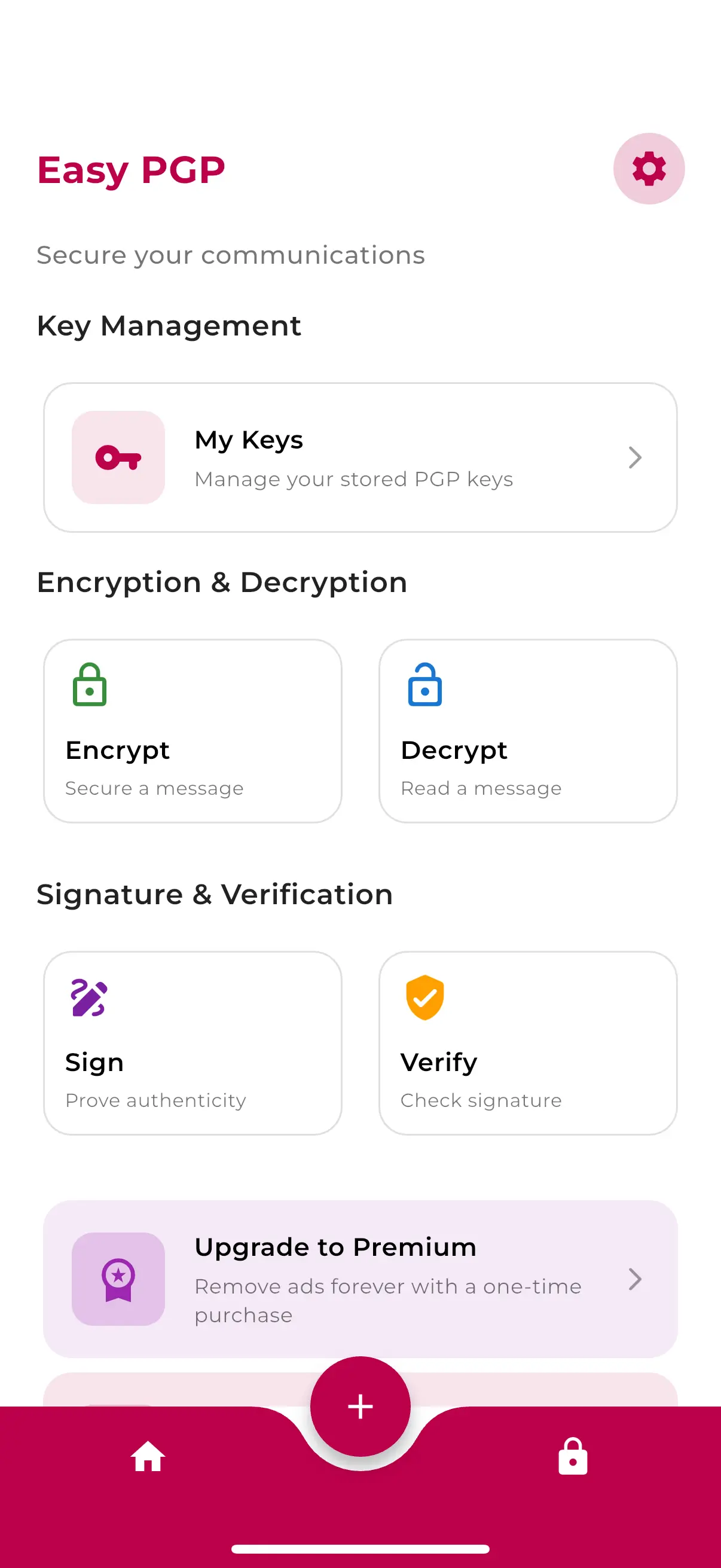 Imagen: Captura de pantalla de la app Easy PGP en iOS