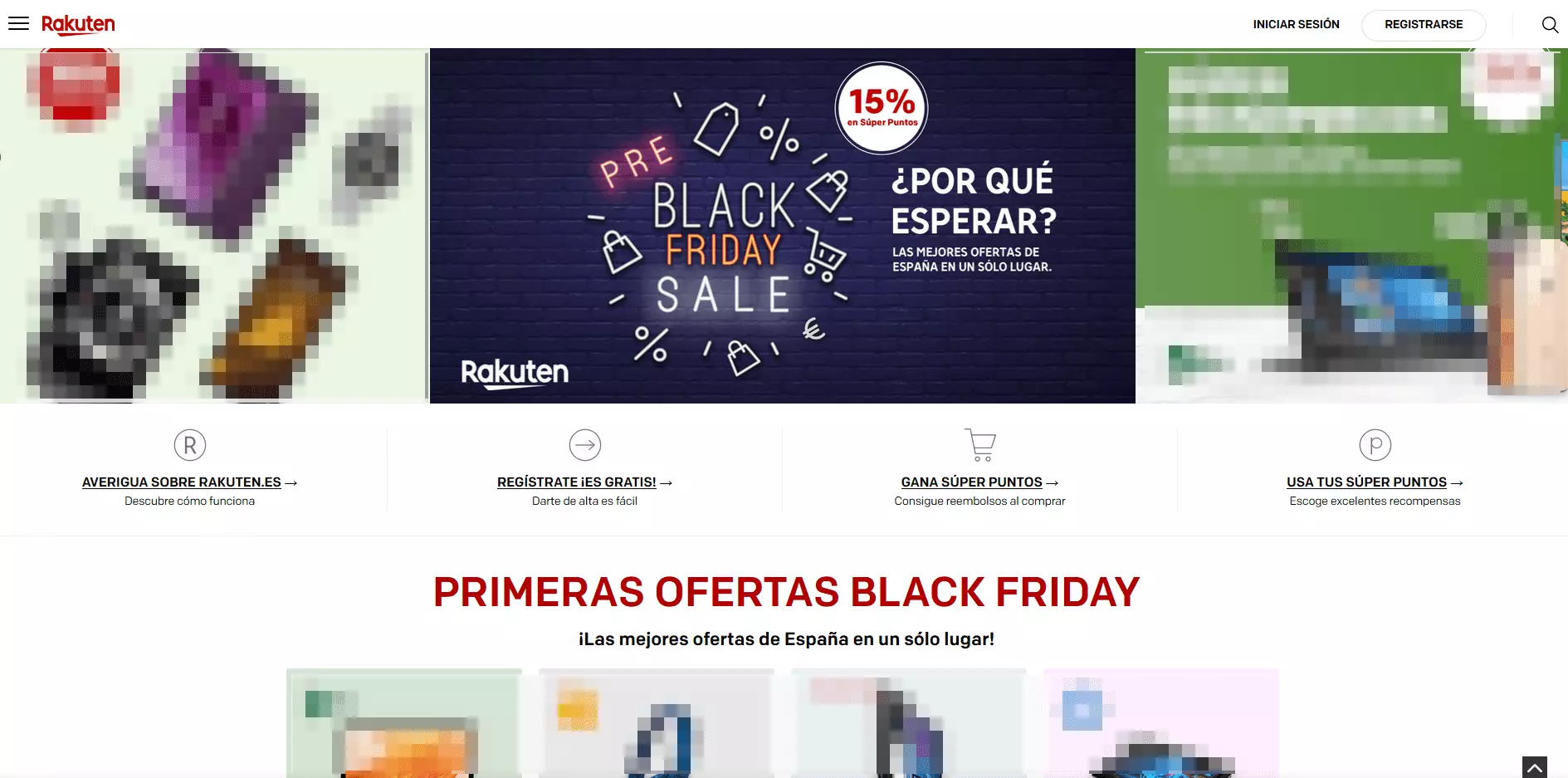 Página de inicio de Rakuten España