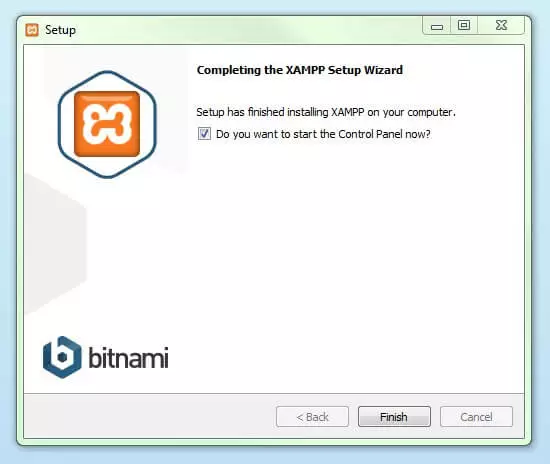 Instalar XAMPP: cerrar la instalación de XAMPP