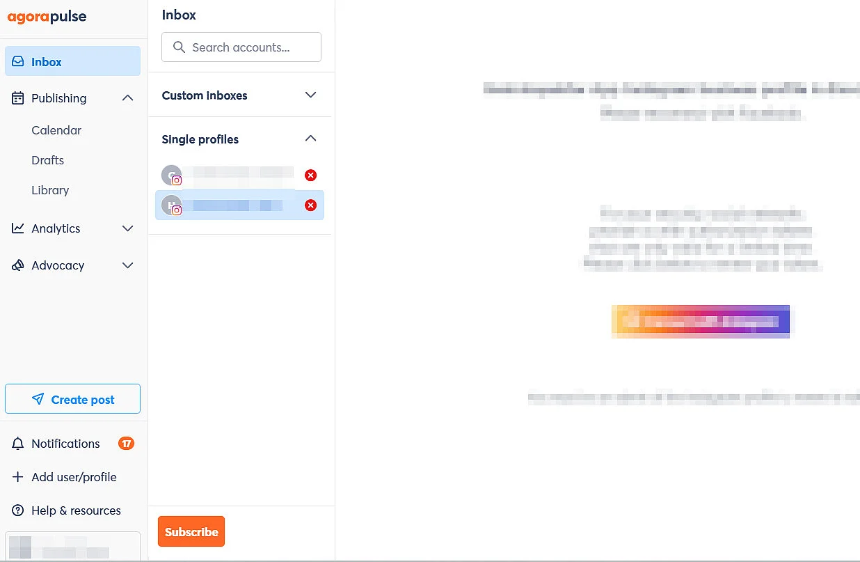 Interfaz de usuario de Agorapulse Imagen: Interfaz de usuario de Agorapulse