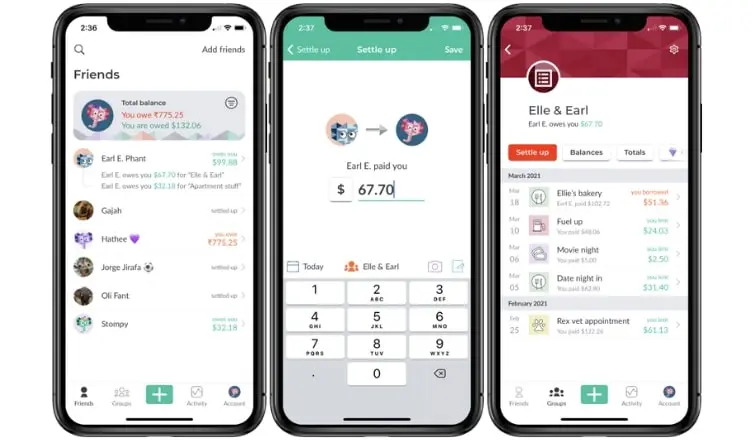 Captura de pantalla de la app de Splitwise Imagen: Captura de pantalla de la app de Splitwise