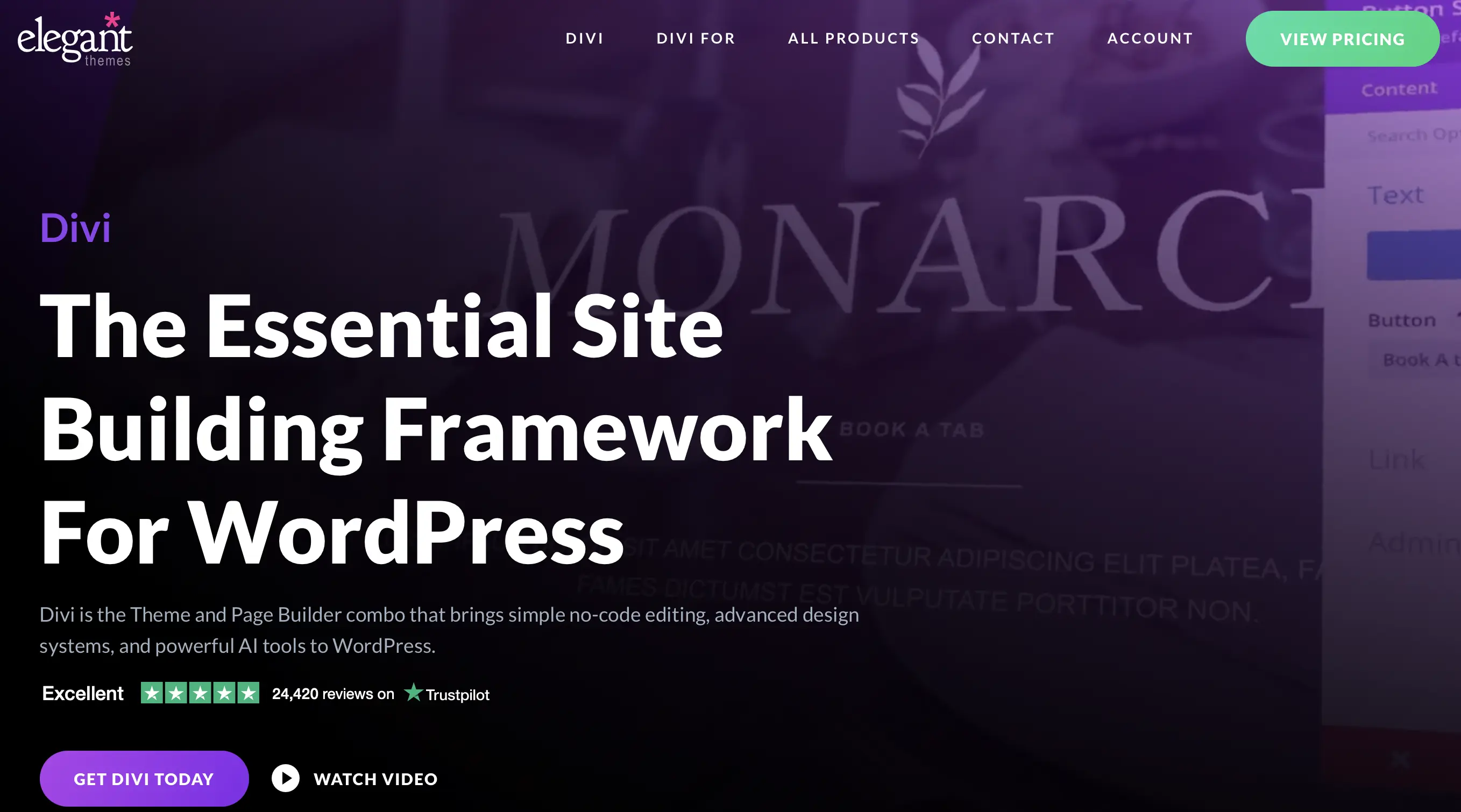 Imagen: Página de inicio del desarrollador de Divi, Elegant Themes