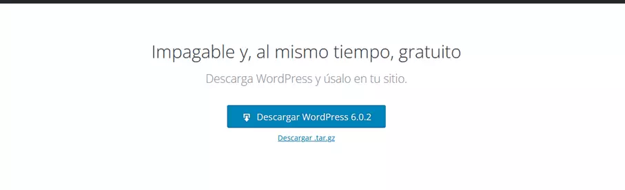 Imagen: Captura de pantalla de la página web de WordPress “wordpress.org”