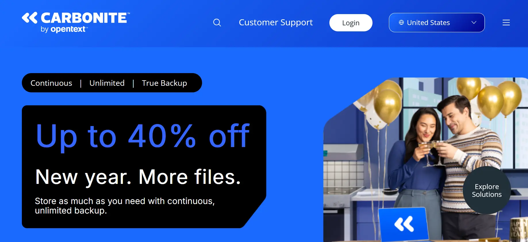 Captura de pantalla de la página principal de Carbonite Imagen: Captura de pantalla de la página principal de Carbonite