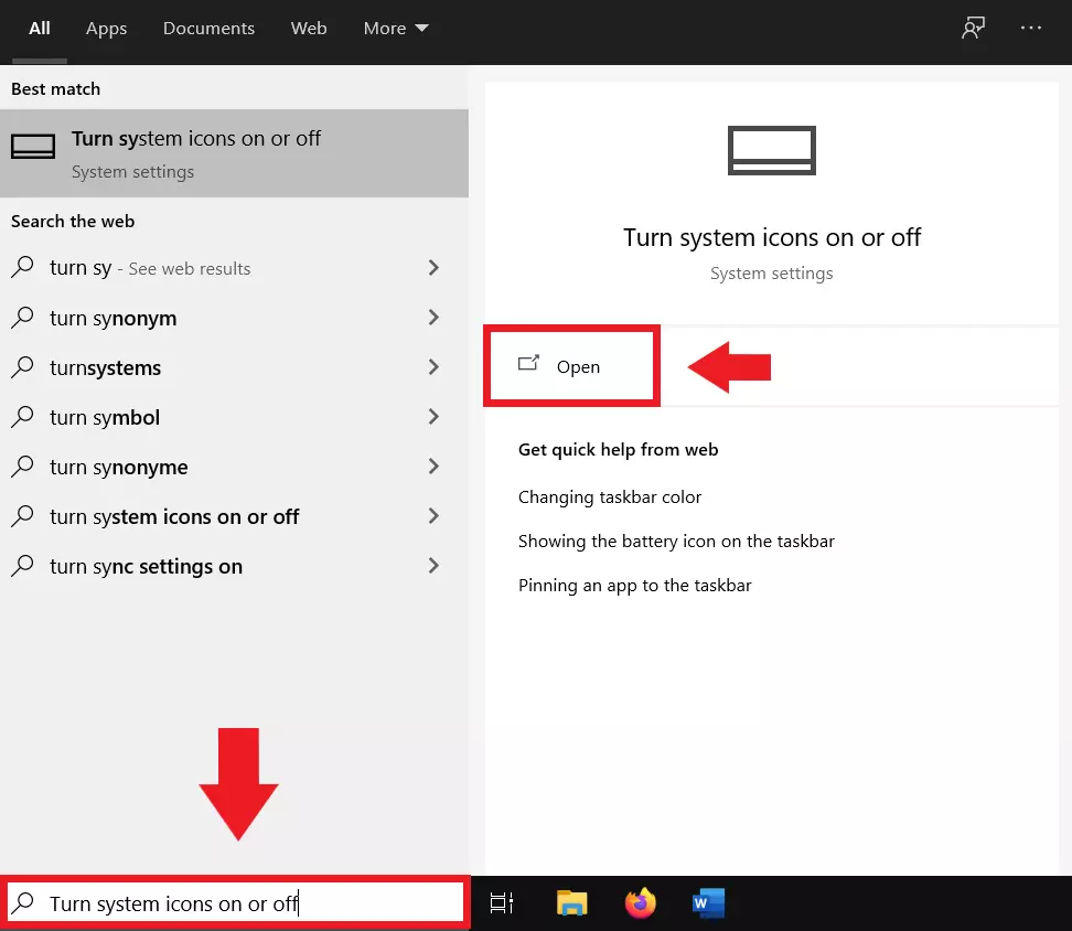 Imagen: Teclea “Iconos del sistema” en la barra de búsqueda de Windows y abre el menú del Símbolo del sistema
