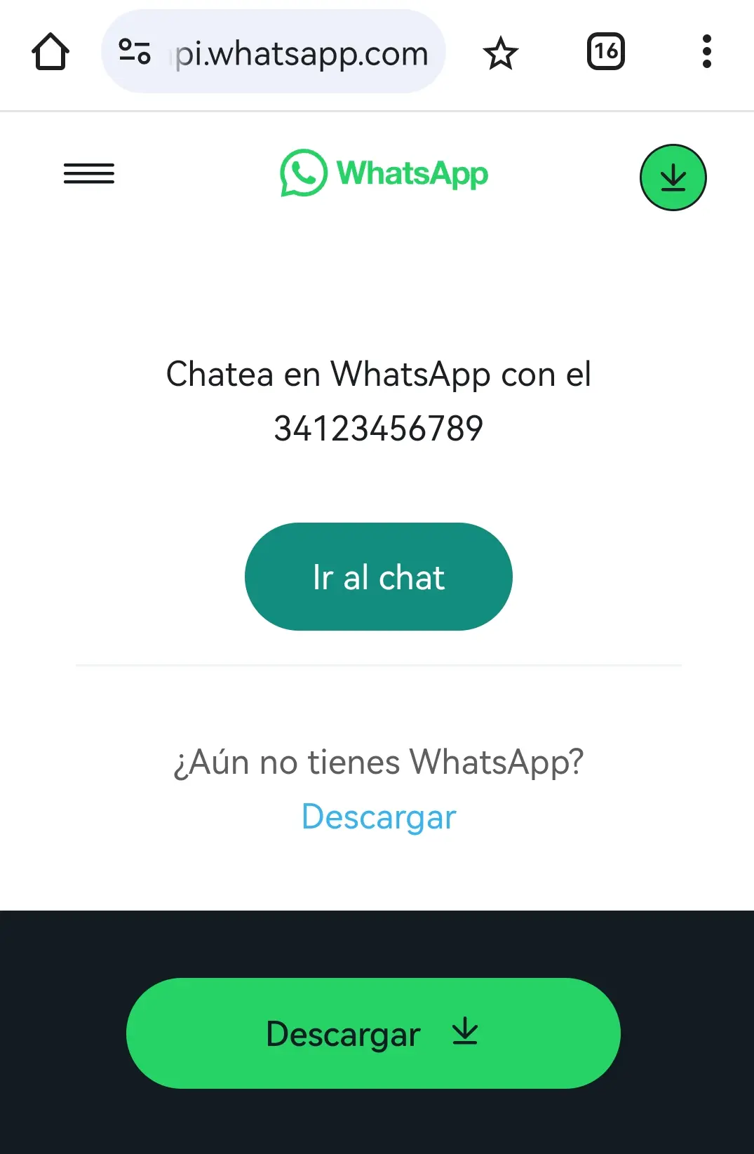 Contactar con una persona por WhatsApp en el navegador sin guardar el número Imagen: Contactar con una persona por WhatsApp en el navegador sin guardar el número